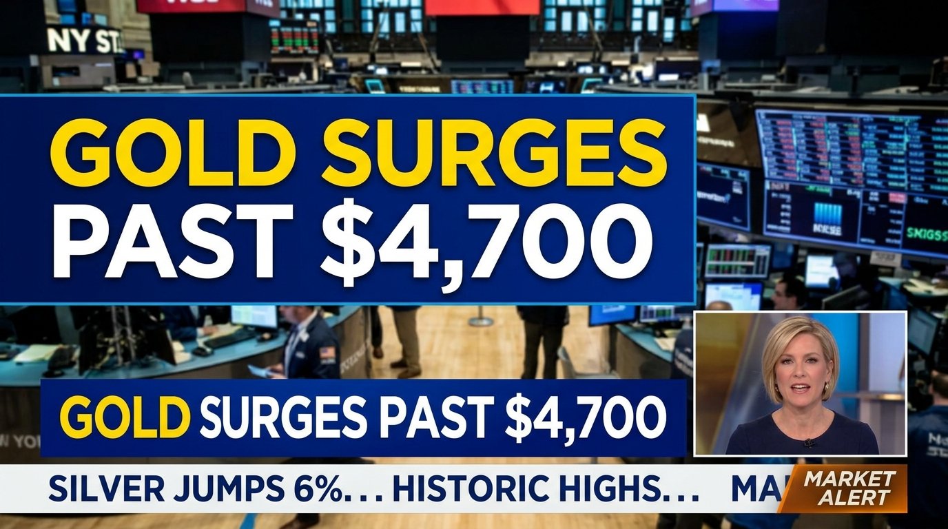 Gold Surges Past $4,700 as Silver Jumps 6%